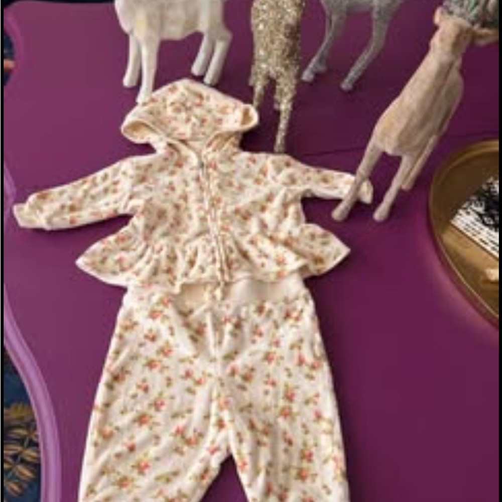 Ralph Lauren Floral Kids Matching Set - Cream and Pink